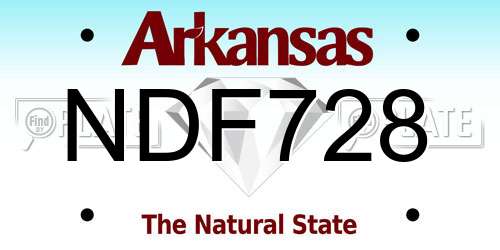 NDF728 Arkansas License Plate
