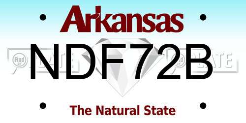 NDF72B Arkansas License Plate