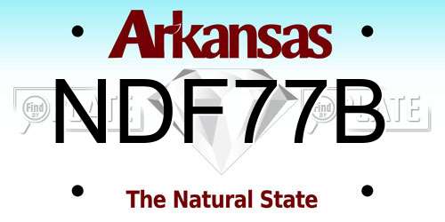 NDF77B Arkansas License Plate