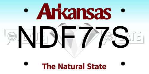 NDF77S Arkansas License Plate