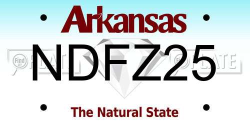 NDFZ25 Arkansas License Plate