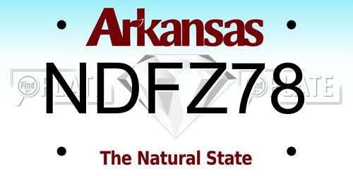 NDFZ78 Arkansas License Plate