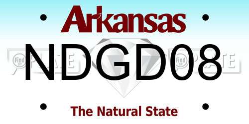 NDGD08 Arkansas License Plate