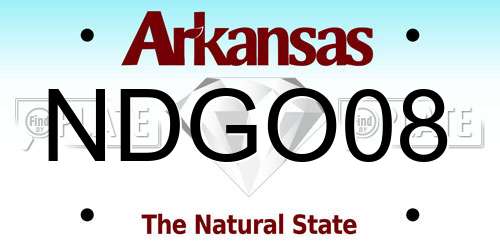 NDGO08 Arkansas License Plate