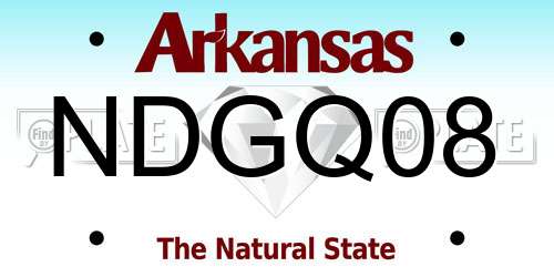 NDGQ08 Arkansas License Plate