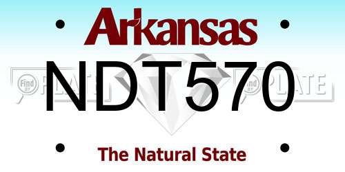 NDT570 Arkansas License Plate