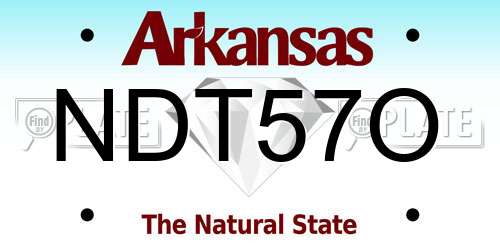 NDT57O Arkansas License Plate