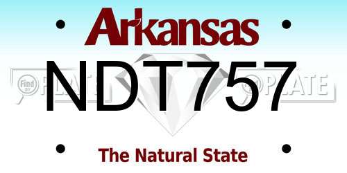 NDT757 Arkansas License Plate