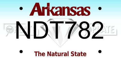 NDT782 Arkansas License Plate