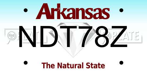 NDT78Z Arkansas License Plate