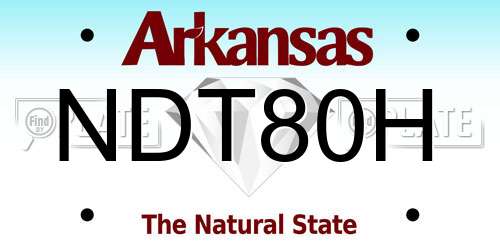 NDT80H Arkansas License Plate