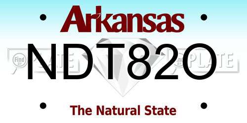 NDT82O Arkansas License Plate