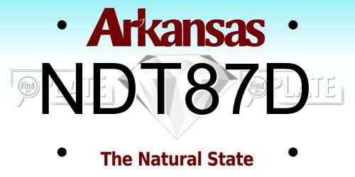 NDT87D Arkansas License Plate