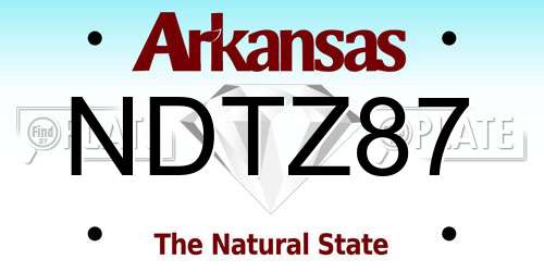 NDTZ87 Arkansas License Plate
