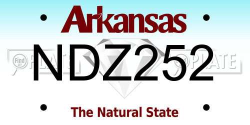 NDZ252 Arkansas License Plate