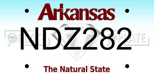 NDZ282 Arkansas License Plate