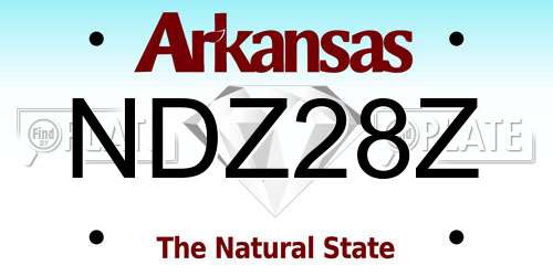 NDZ28Z Arkansas License Plate