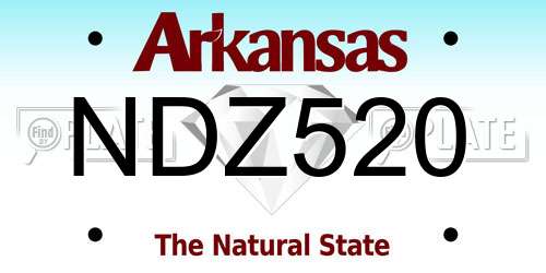 NDZ520 Arkansas License Plate
