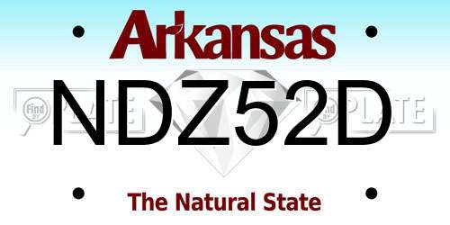 NDZ52D Arkansas License Plate