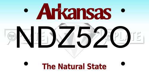 NDZ52O Arkansas License Plate