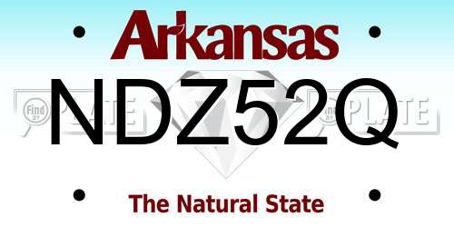 NDZ52Q Arkansas License Plate