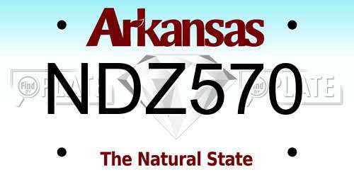 NDZ570 Arkansas License Plate