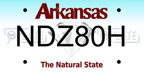 NDZ80H Arkansas License Plate