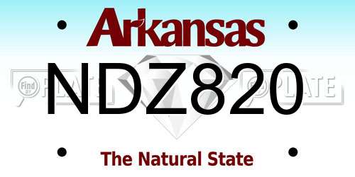 NDZ820 Arkansas License Plate