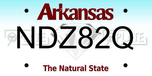 NDZ82Q Arkansas License Plate