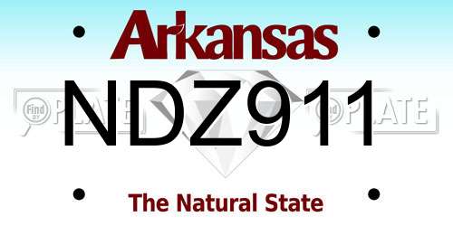 NDZ911 Arkansas License Plate
