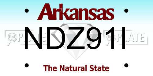NDZ91I Arkansas License Plate
