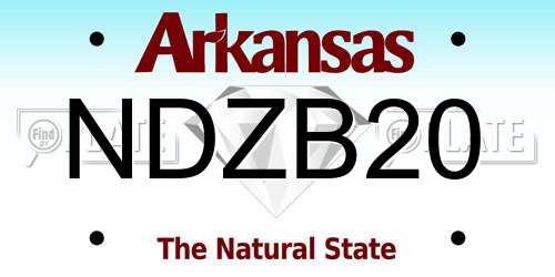 NDZB20 Arkansas License Plate