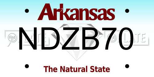NDZB70 Arkansas License Plate