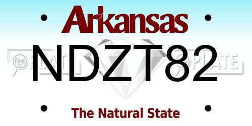 NDZT82 Arkansas License Plate