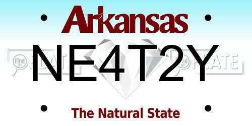 NE4T2Y Arkansas License Plate