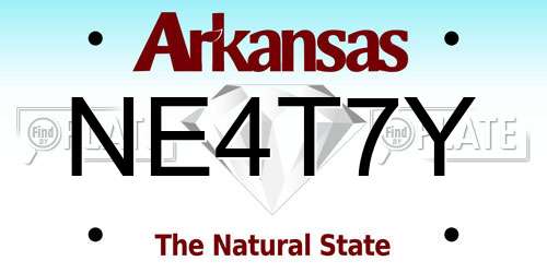 NE4T7Y Arkansas License Plate