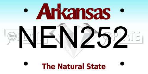 NEN252 Arkansas License Plate
