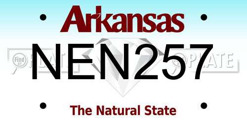 NEN257 Arkansas License Plate