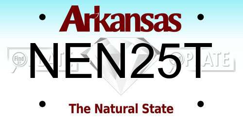 NEN25T Arkansas License Plate