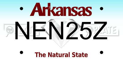 NEN25Z Arkansas License Plate