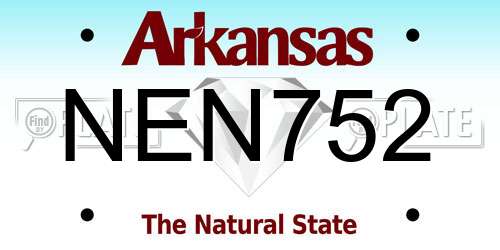 NEN752 Arkansas License Plate