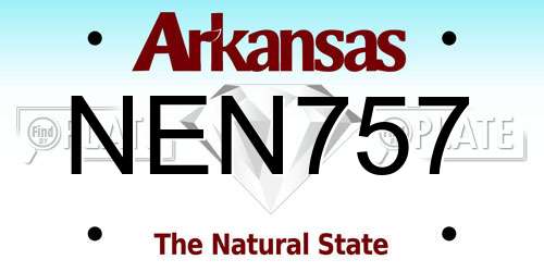 NEN757 Arkansas License Plate