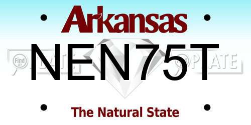 NEN75T Arkansas License Plate