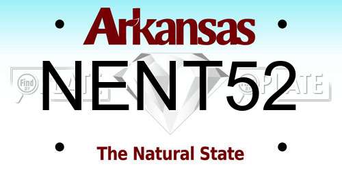 NENT52 Arkansas License Plate