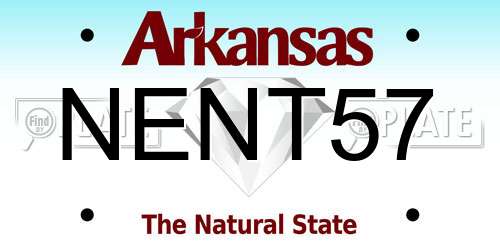NENT57 Arkansas License Plate