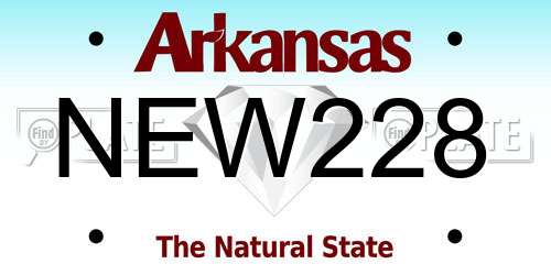 NEW228 Arkansas License Plate