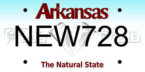 NEW728 Arkansas License Plate