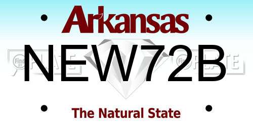 NEW72B Arkansas License Plate