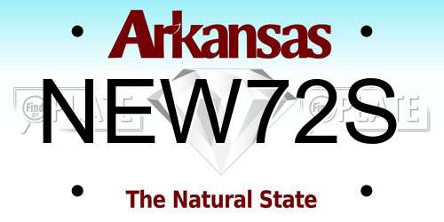 NEW72S Arkansas License Plate