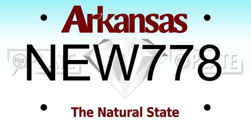 NEW778 Arkansas License Plate